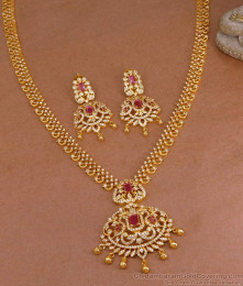 Stylish Ad Stone Gold Imitation Haram Earring With Ruby Gemstone HR3529 Stylish Ad Stone Gold Imitation Haram Earring With Ruby Gemstone HR3529