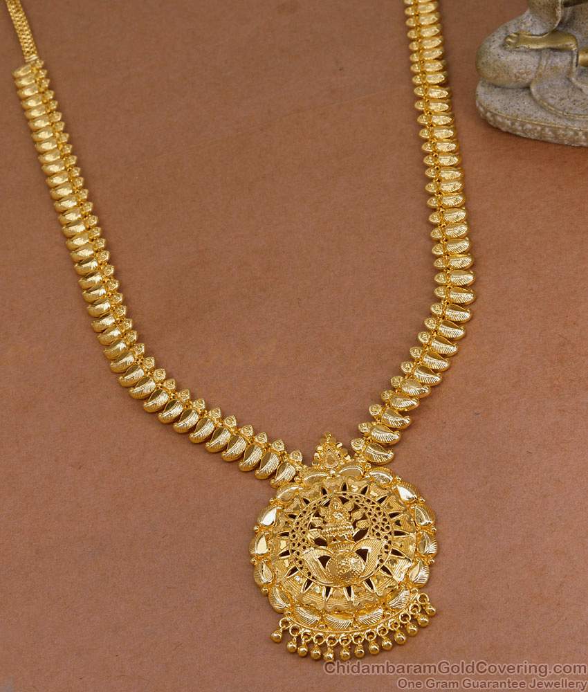 Plain One Gram Gold Tone Mango Haram Collections For Women HR3542 Plain One Gram Gold Tone Mango Haram Collections For Women HR3542