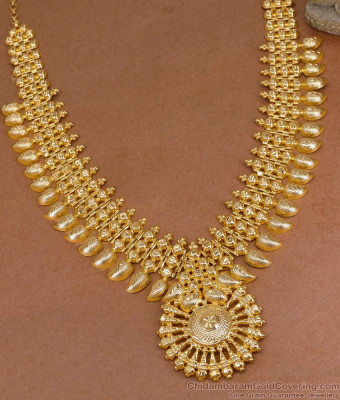 Grand Look Mango Design Gold Plated Kerala Haram Bridal Jewelry HR3544