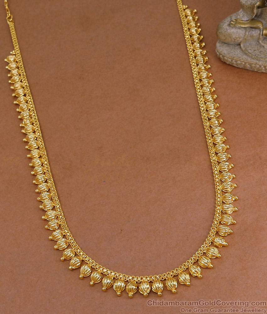 Real Gold Look Mullaipoo Malai Gold Imitation Haram Design Online HR3547