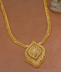 Single White Stone Gold Imitation Haram Kerala Bridal Jewelry HR3549