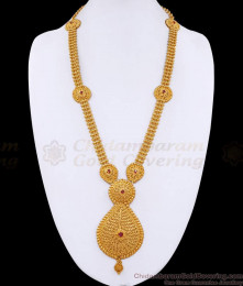 Traditional Gold Plated Long Haram Bridal Wear Ruby Stone Design Online HR3556 Traditional Gold Plated Long Haram Bridal Wear Ruby Stone Design Online HR3556