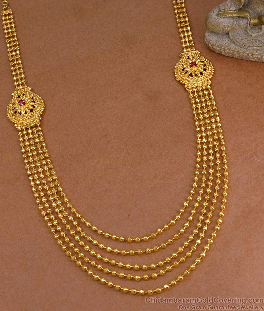 Trendy Golden Beads Multi Line Long Haram Design For Women Wedding HR3557 Trendy Golden Beads Multi Line Long Haram Design For Women Wedding HR3557