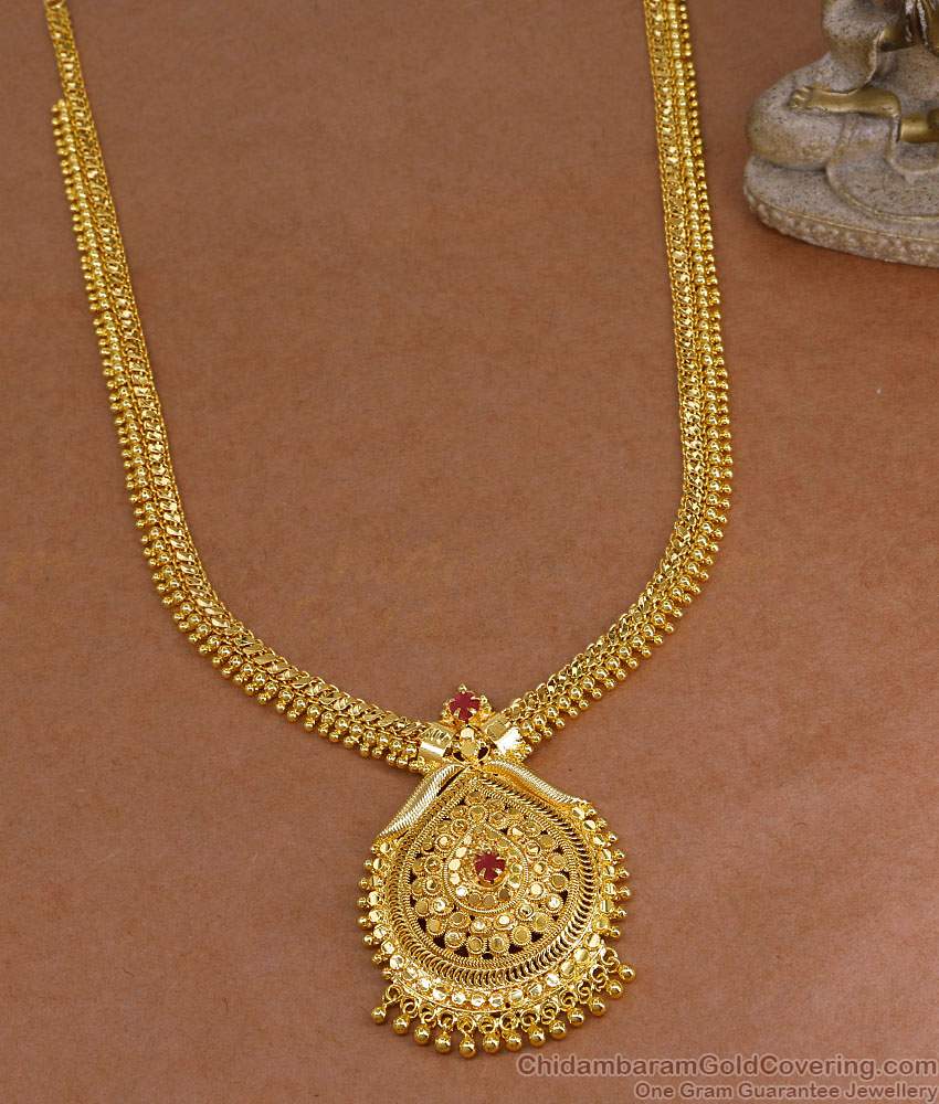 Kerala Mullai Pattern Gold Imitation Long Haram Wedding Jewelry Online HR3561 Kerala Mullai Pattern Gold Imitation Long Haram Wedding Jewelry Online HR3561