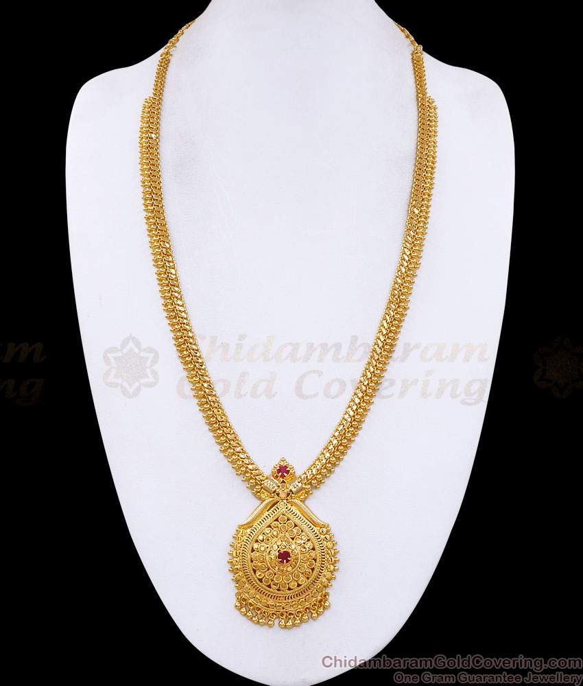 Kerala Mullai Pattern Gold Imitation Long Haram Wedding Jewelry Online HR3561 Kerala Mullai Pattern Gold Imitation Long Haram Wedding Jewelry Online HR3561