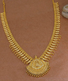 High Quality Micro Gold Plated Lakshmi Haram Mullaipoo Design Online HR3567