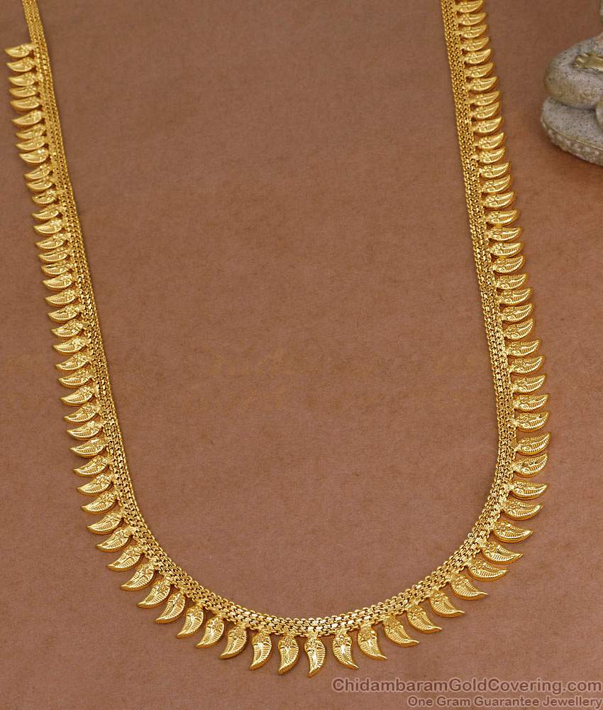 Plain Mullaipoo Design Forming Gold Long Haram Women Bridal Wear Collection HR3569