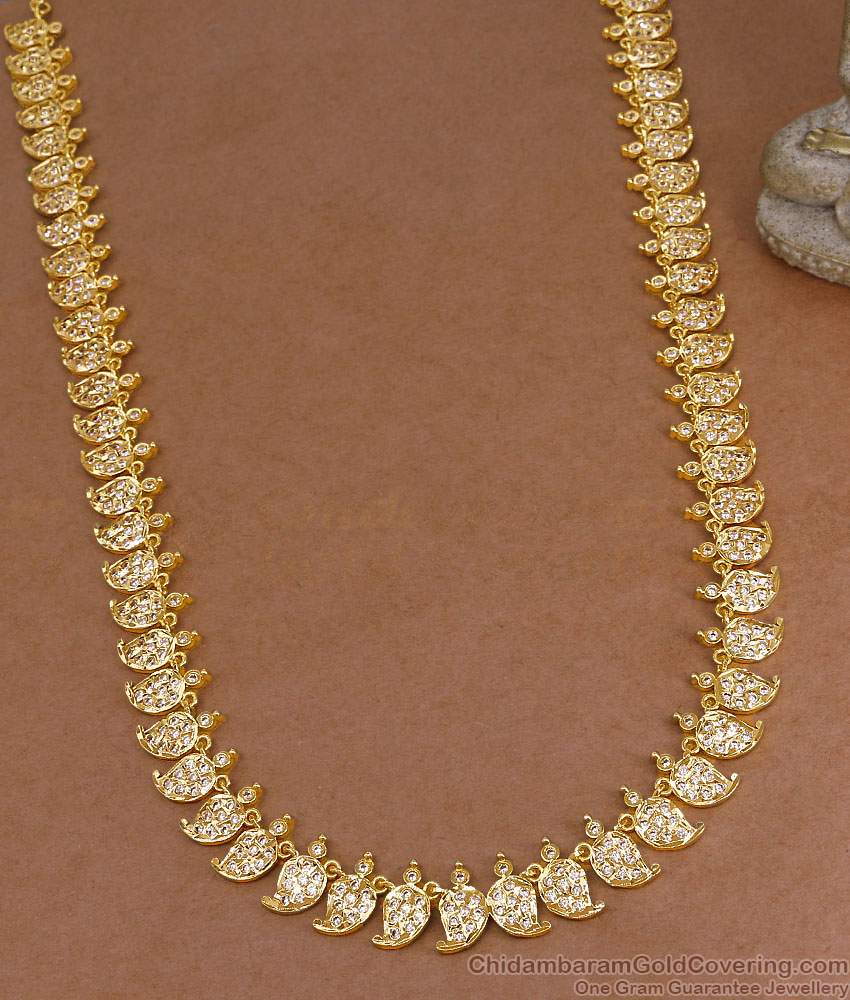 Original Five Metal Impon Mango Haram White Stone Design For Bridal Wear HR3574