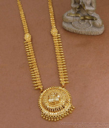 High Quality Micro Gold Polish Mullaipoo Haram Lakshmi Pendant Design HR3580
