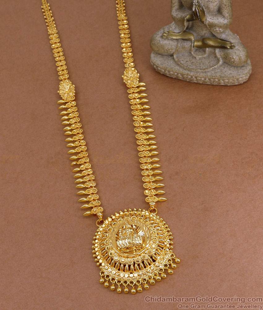 High Quality Micro Gold Polish Mullaipoo Haram Lakshmi Pendant Design HR3580 High Quality Micro Gold Polish Mullaipoo Haram Lakshmi Pendant Design HR3580