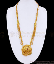 High Quality Micro Gold Polish Mullaipoo Haram Lakshmi Pendant Design HR3580