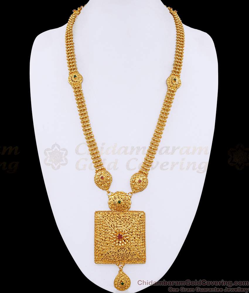 Pure 1 Gram Gold Tone Haram Arabic Pattern For Women Marriage HR3584