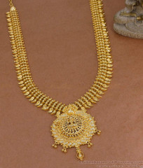 High Quality Lakshmi Design Gold Plated Long Haram Wedding Collections HR3588 High Quality Lakshmi Design Gold Plated Long Haram Wedding Collections HR3588