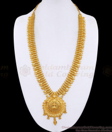 High Quality Lakshmi Design Gold Plated Long Haram Wedding Collections HR3588