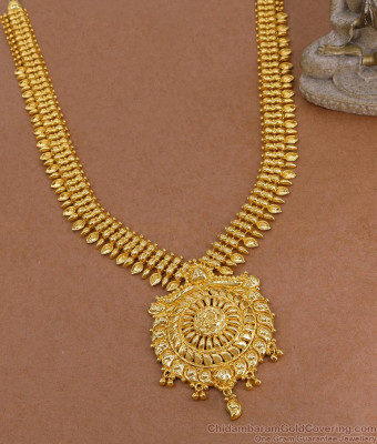 Plain Mango Design Micro Gold Plated Haram Wedding Jewelry For Women HR3600