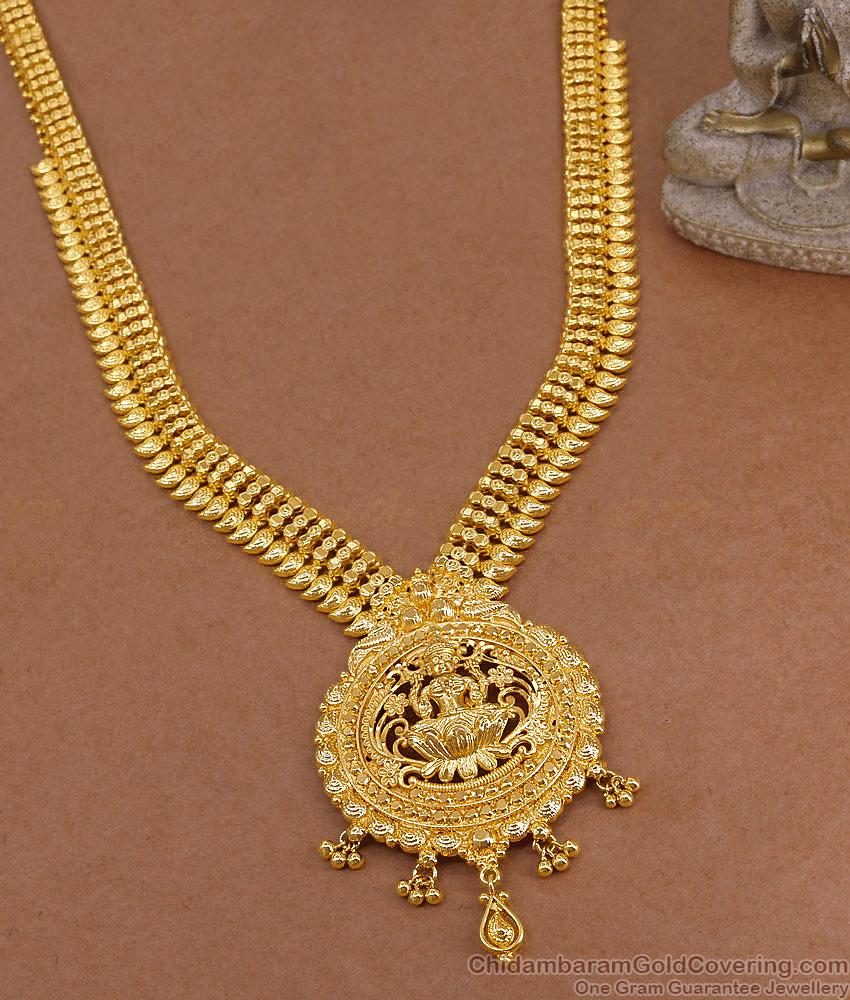 New Arrival Lakshmi Mango Design Gold Plated Haram Bridal Wear HR3601