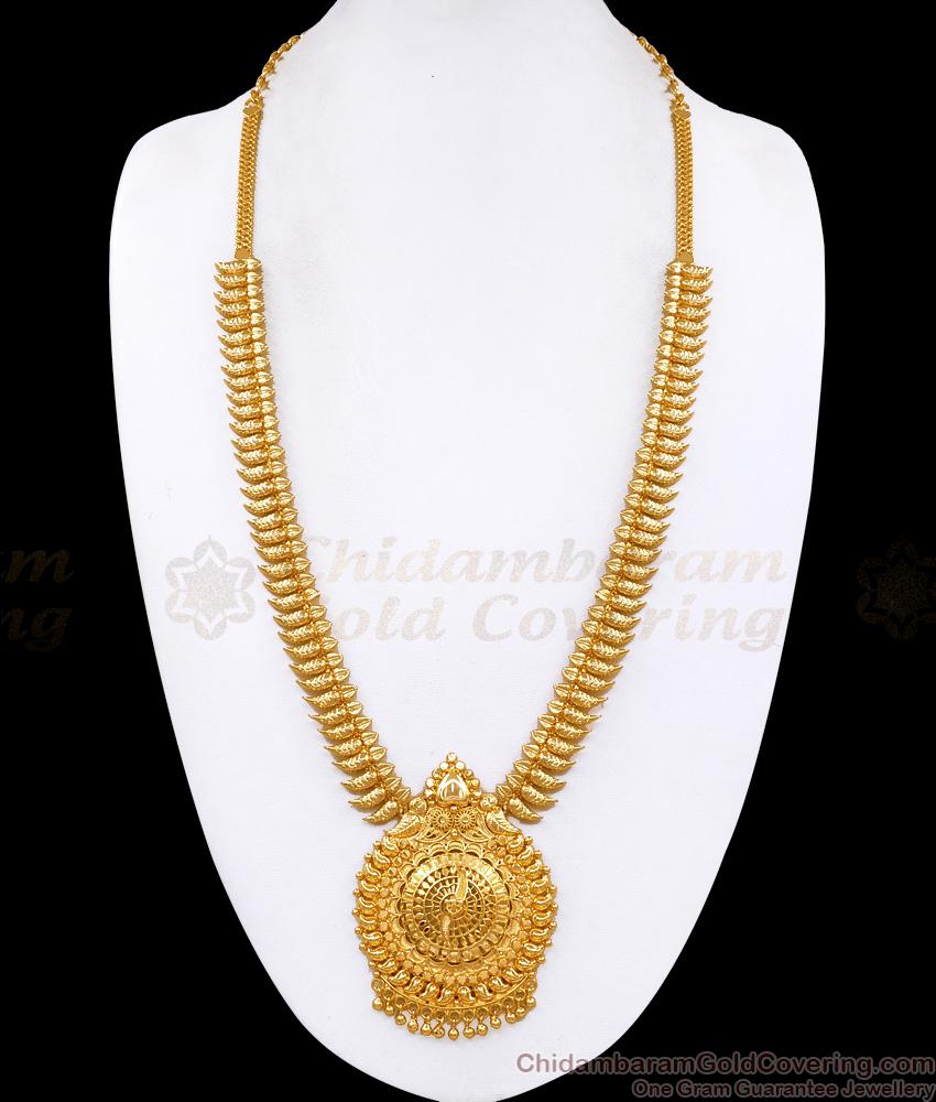Plain One Gram Gold Mullaipoo Haram Women Bridal Wear Collections HR3614 Plain One Gram Gold Mullaipoo Haram Women Bridal Wear Collections HR3614