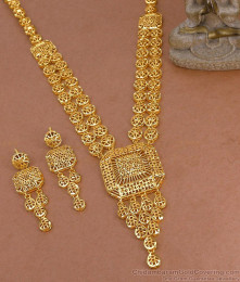 High Quality Two Gram Gold Haram Earring Set Dubai Wedding Jewelry HR3620