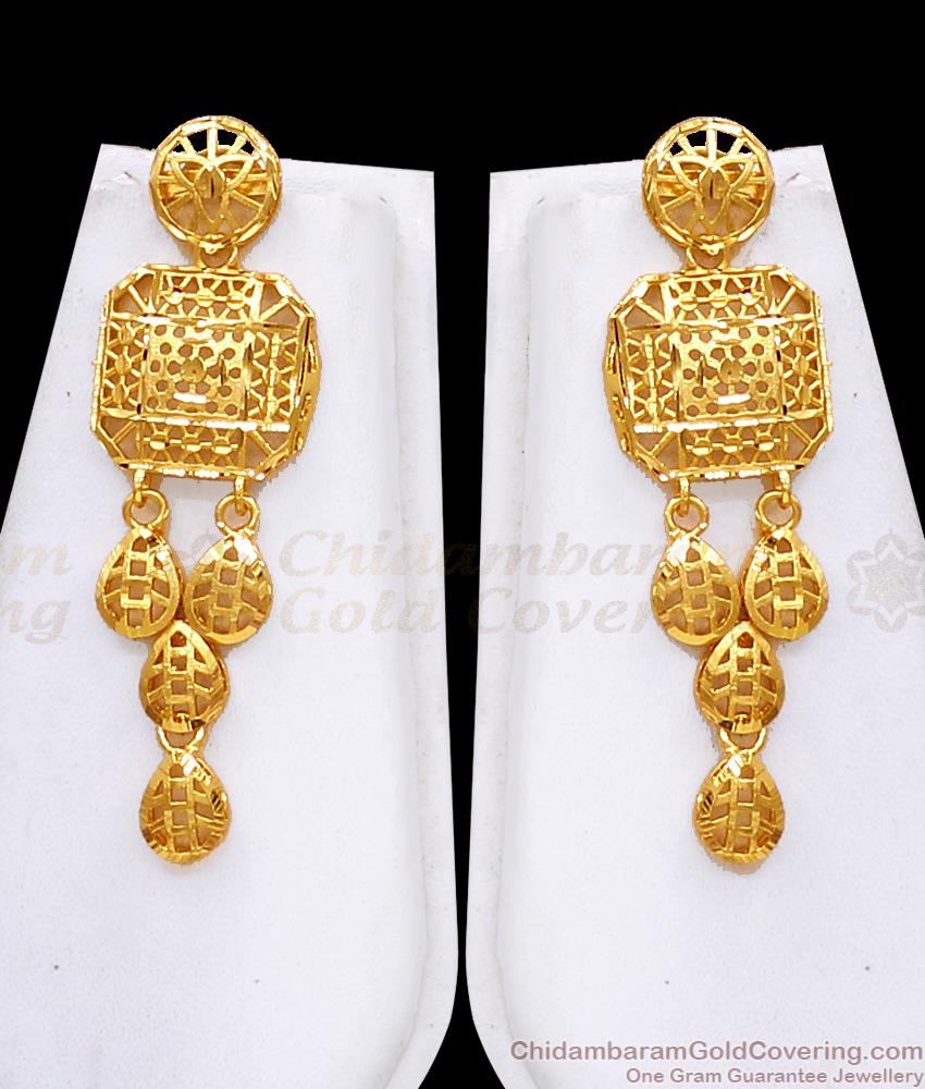 High Quality Two Gram Gold Haram Earring Set Dubai Wedding Jewelry HR3620