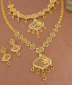 Latest Flower Design Arabic Forming Gold Haram Necklace Combo Set Online HR3623