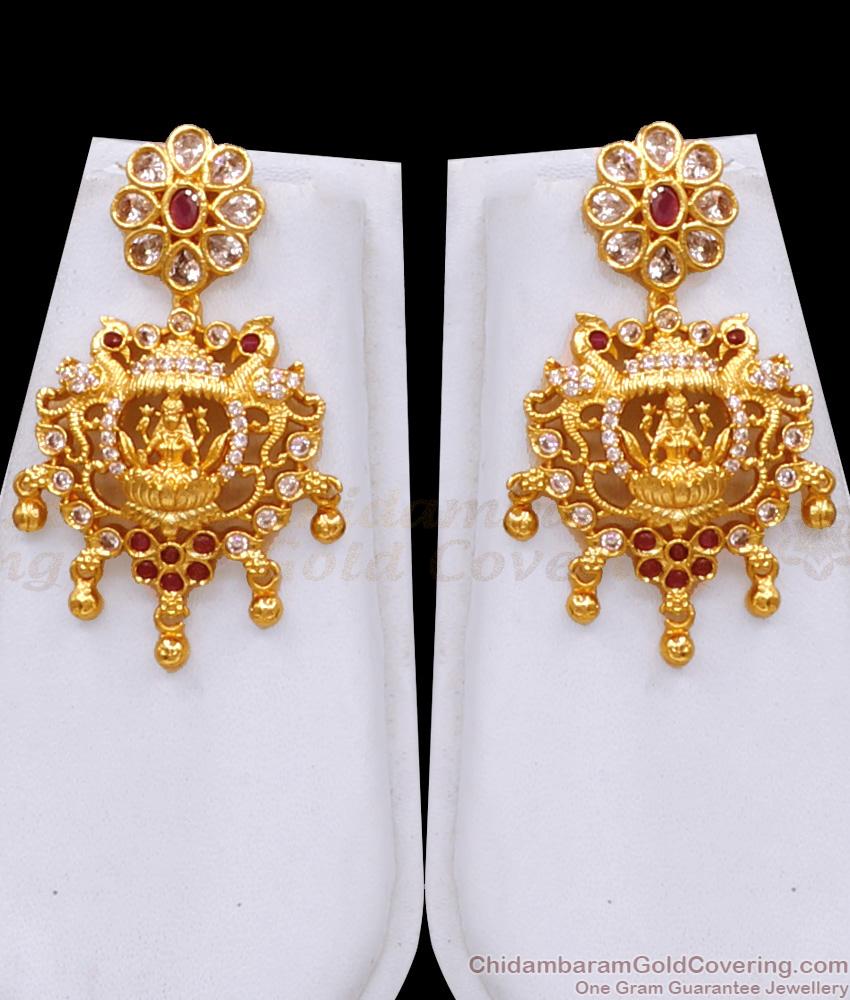 Premium Quality Micro Gold Plated Lakshmi Haram With Earring For Wedding HR3626 Premium Quality Micro Gold Plated Lakshmi Haram With Earring For Wedding HR3626