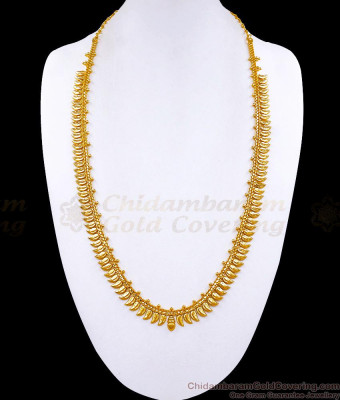 Plain Micro Gold Plated Haram Leaf Malai Design For Brides HR3631
