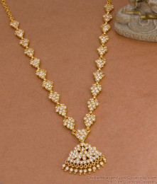 Full White Stone Impon Panchaloha Haram 5 Metal Bridal Jewelry Shop Online HR3639