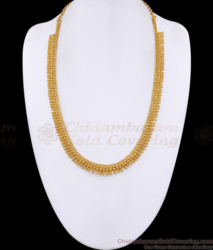 Light Weight One Gram Gold Mullai Mottu Haram For Bridal Wear HR3641