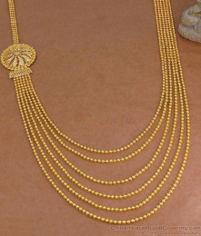 Grand Micro Gold Plated Long Haram Multi Line Design For Wedding HR3644