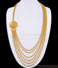 Grand Micro Gold Plated Long Haram Multi Line Design For Wedding HR3644