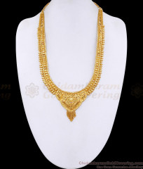 New Model Calcutta Pattern Gold Plated Haram With White Stone For Wedding HR3646