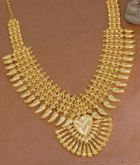 High Quality 1 Gram Gold Tone Kerala Mango Haram Design Bridal Wear HR3647