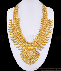 High Quality 1 Gram Gold Tone Kerala Mango Haram Design Bridal Wear HR3647