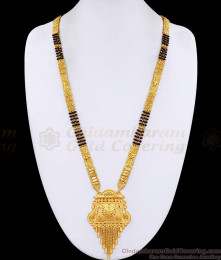 Latest Black Beaded 2 Gram Gold Long Mangalsutra Design Forming Jewelry HR3649