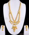Grand Bridal Wear Dubai Gold Haram Combo Set Two Line Floral Charm Design HR3650