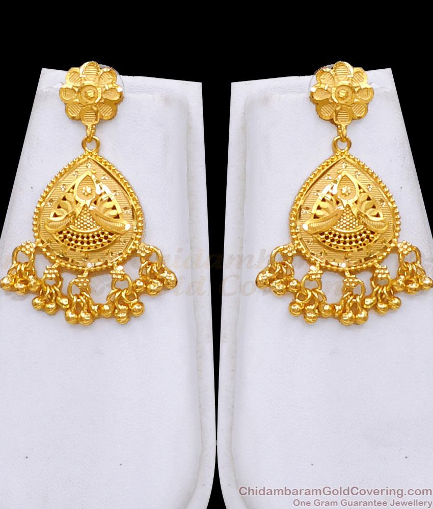 High Quality Two Gram Gold Long Haram Earring Forming Bridal Jewelry Set HR3654
