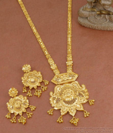 Exquisite 22K Gold Plated Long Rani Haram Set With Matching Earrings HR3656