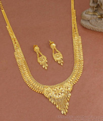 Buy Ethnic Indian Bridal Two Gram Gold Haram With Drop Earrings Online HR3657