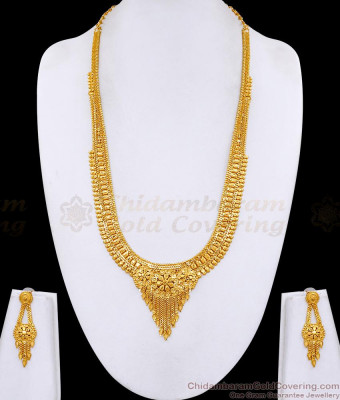 Buy Ethnic Indian Bridal Two Gram Gold Haram With Drop Earrings Online HR3657