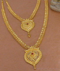 South Indian Temple Style Gold Imitation Haram Jewelry Set Shop Online HR3664