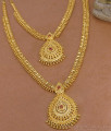 Latest Droplet Design 1 Gram Gold Haram Necklace Set With Ruby Stone HR3665