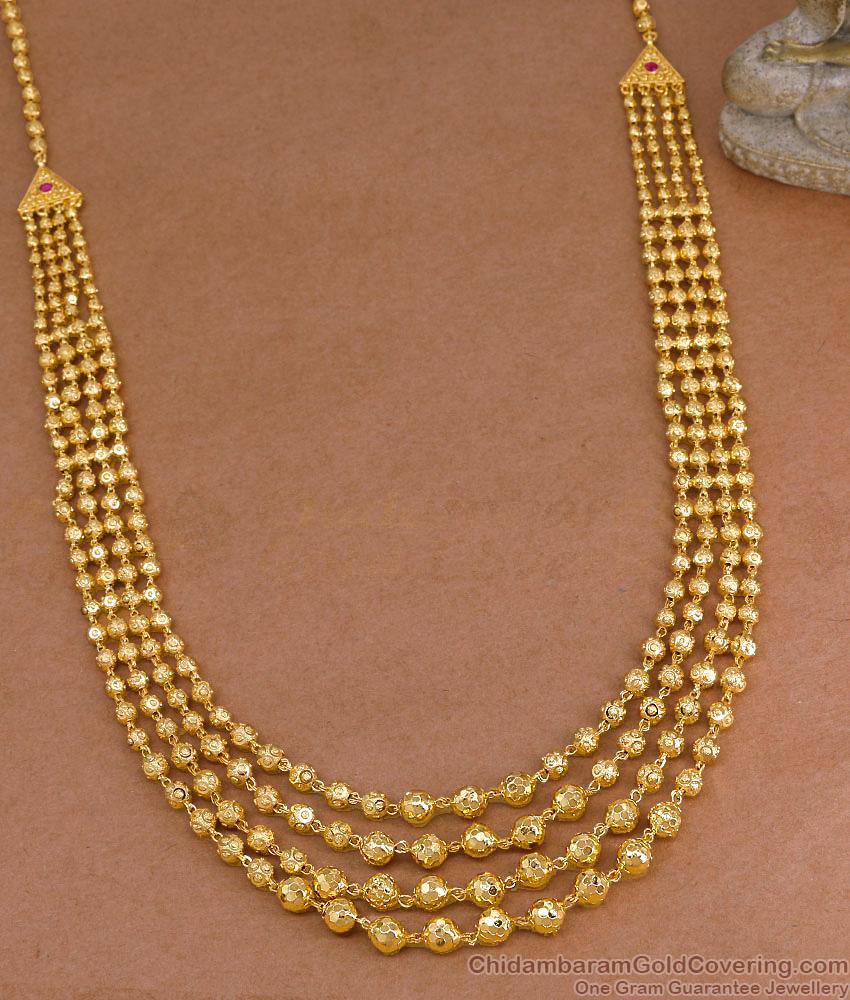 Traditional Gold Imitation Multi Beads Layer Rani Haram For Women HR3670 Traditional Gold Imitation Multi Beads Layer Rani Haram For Women HR3670