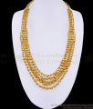 Classic Bridal Wear Multi Line Golden Beads Haram White Stone Design HR3671