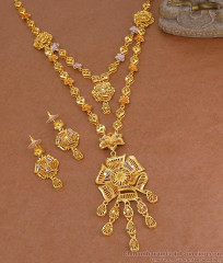 Stylish Arabic Forming Gold Layered Haram Enamel Design For Wedding HR3673