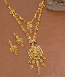 Stylish Arabic Forming Gold Layered Haram Enamel Design For Wedding HR3673