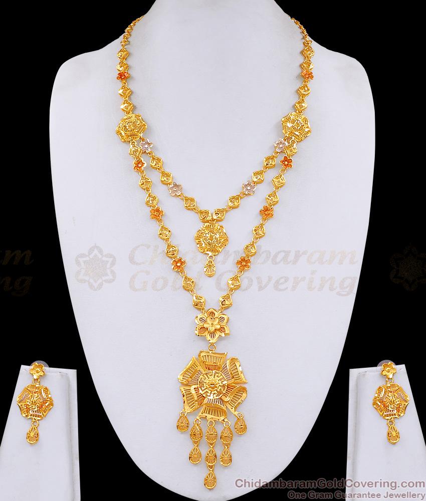 Stylish Arabic Forming Gold Layered Haram Enamel Design For Wedding HR3673