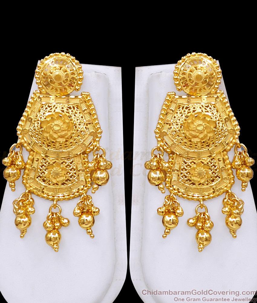 Premium Grand Forming Gold Long Bridal Haram Design With Earrings HR3685