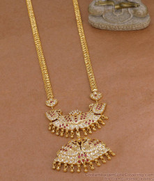 New Arrival Dual Swan Ruby White Stone Impon Long Haram For Women HR3688