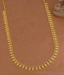 Latest 1 Gram Gold Plated Mullai Haram Plain Design For Bridal Wear HR3699