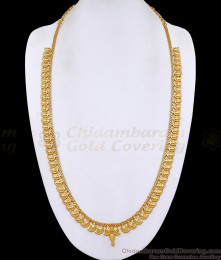 Beautiful Mango Design Gold Plated Long Haram South Indian Bridal Jewelry HR3700
